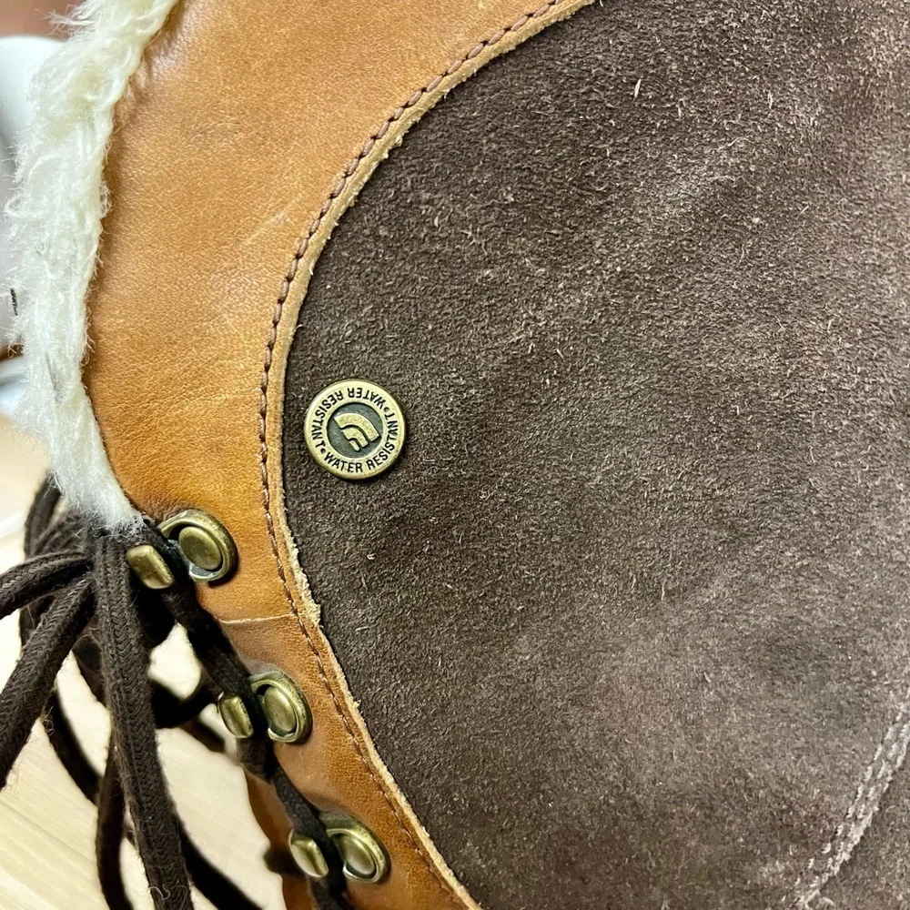The North Face Womens Janey Lace Up Suede Leather Winter in Dark Brown Size 10